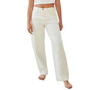 Nelle Atelier Womens  Petite The Claire Boyfriend Denim, White